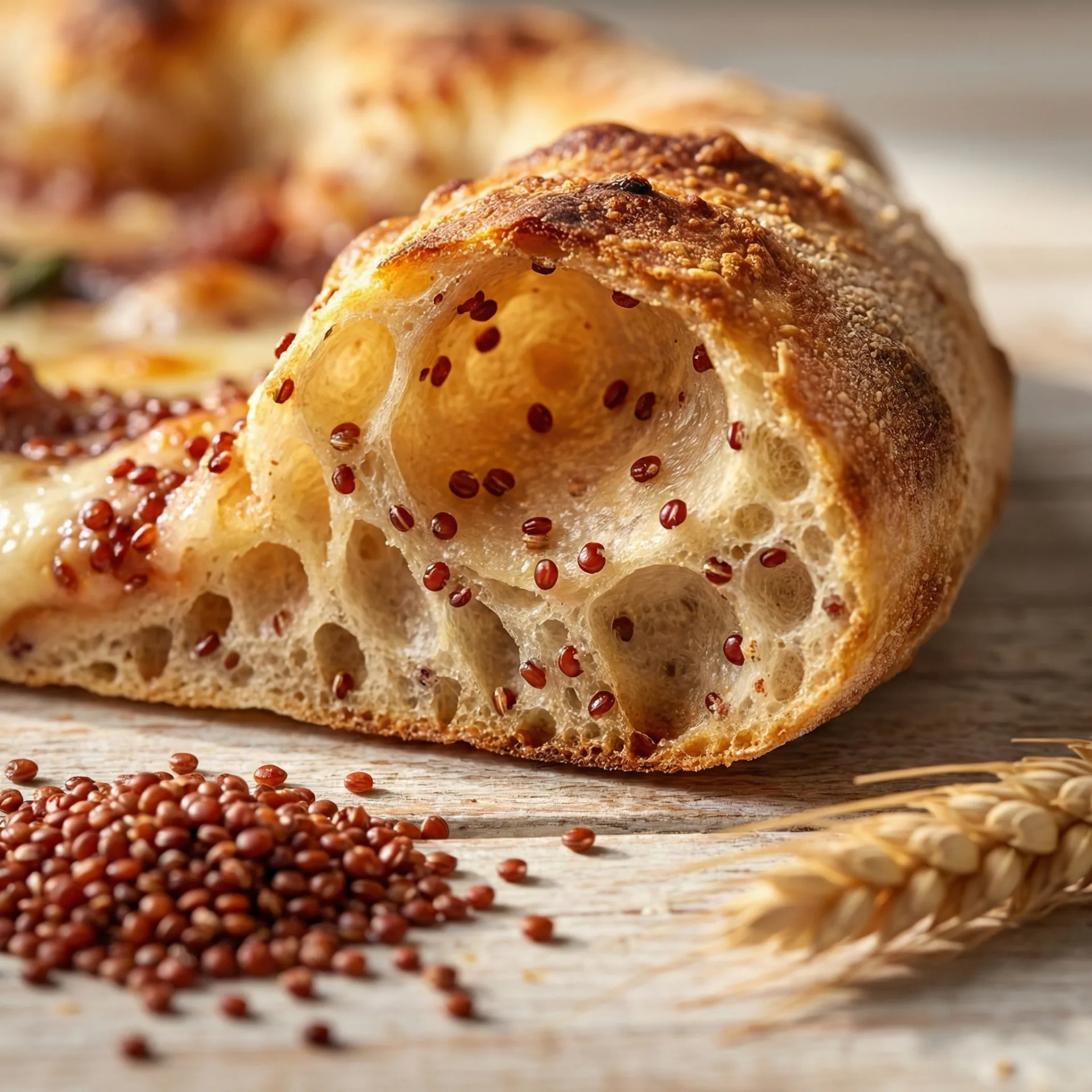 醒醒原生紅藜麥與機能餅皮剖面